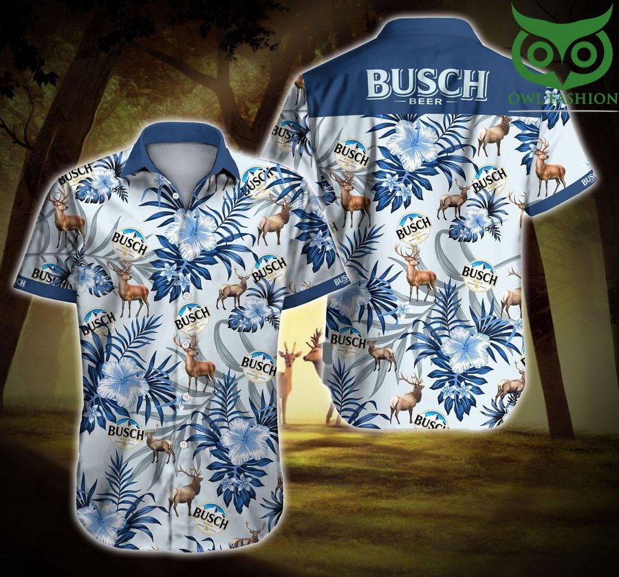 Tlmus floral Busch Beer Hawaiian Shirt 