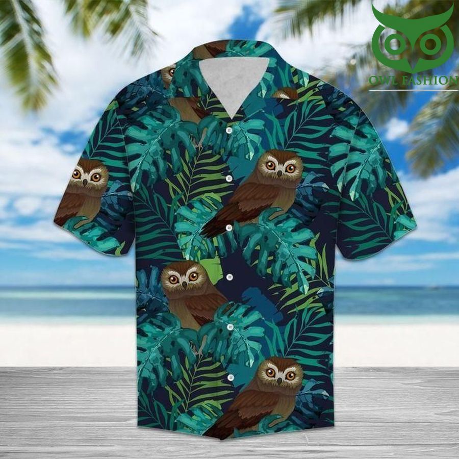 Tropical owl short sleeve Hawaiian Shirt 