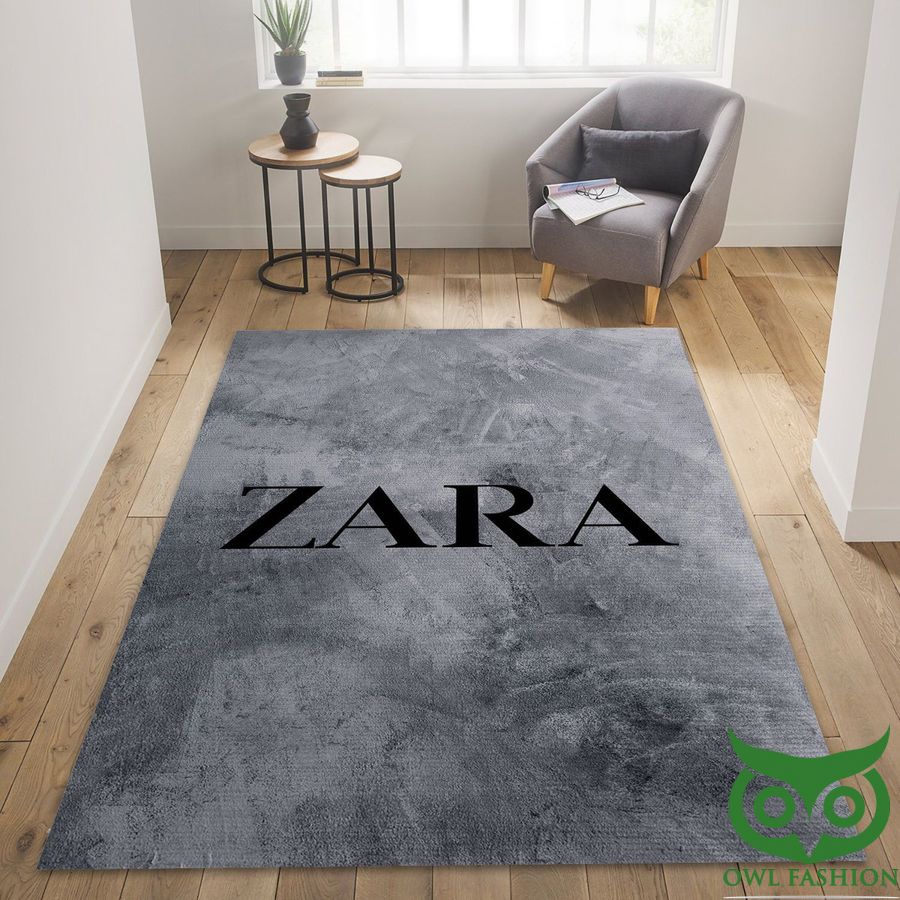 Luxury Zara Dark Gray with Black Brand Name Carpet Rug