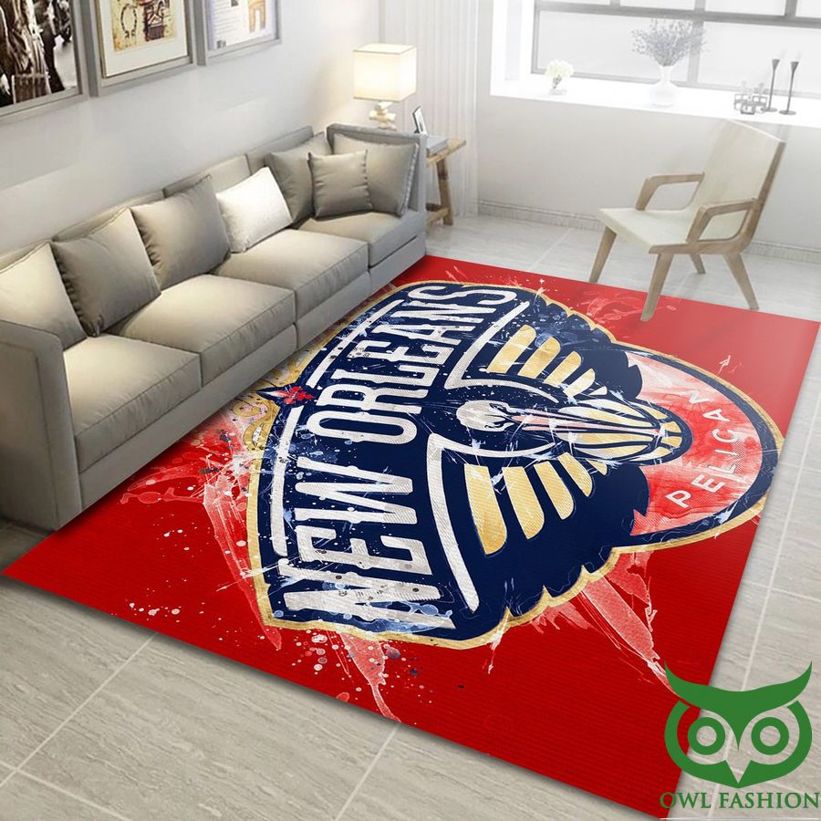 New Orleans Pelicans Team Logo Glass NBA Red Carpet Rug