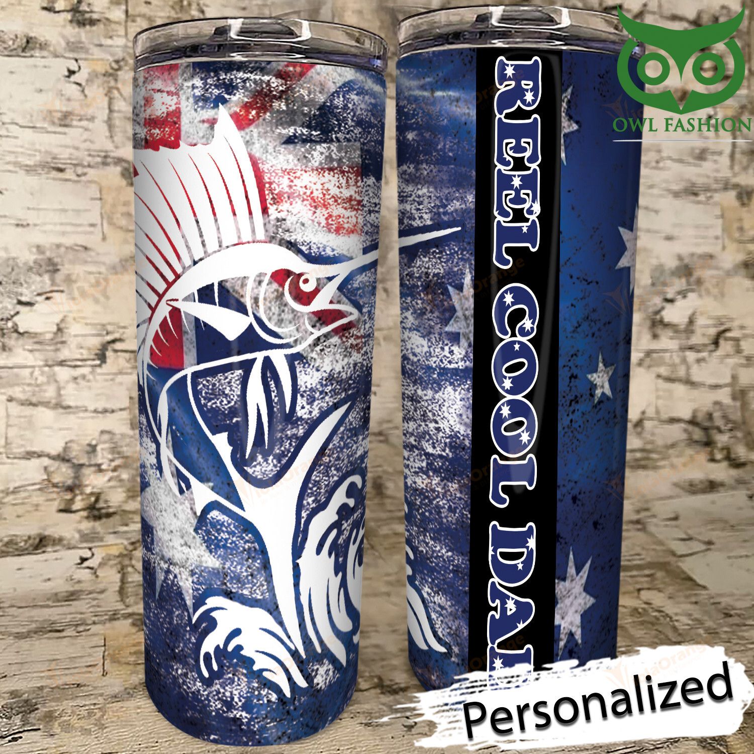 New edition Personalized Aus Fishing Skinny Tumbler CUP