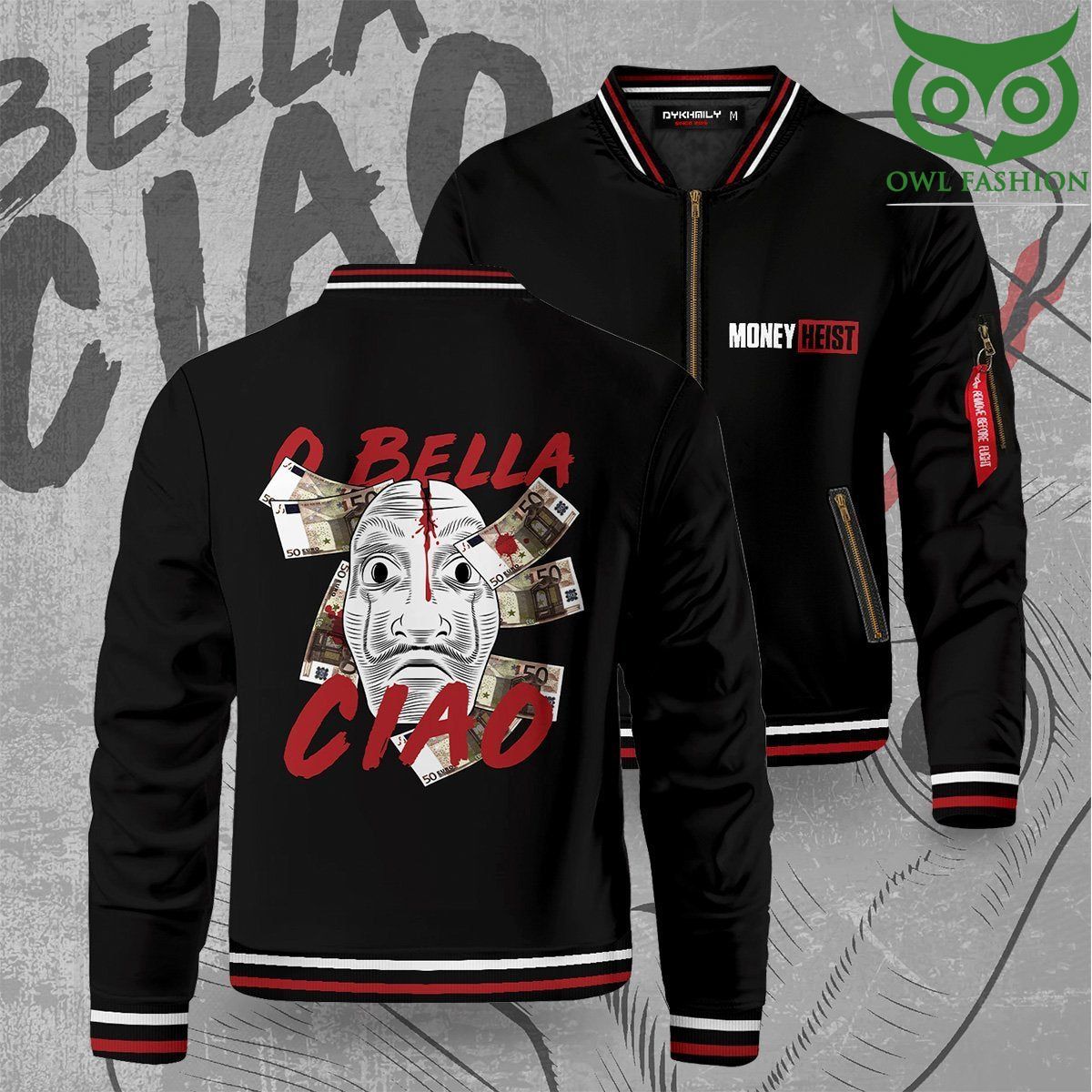 Bella Ciao Money Heist Printed Bomber Jacket
