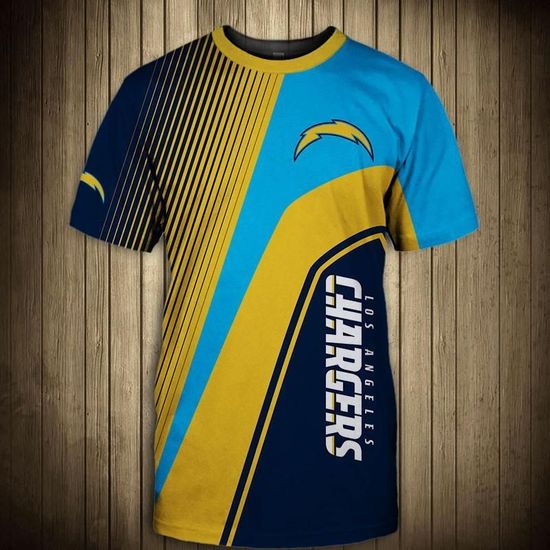 NFL Los Angeles Chargers Casual striped 3d t-shirt