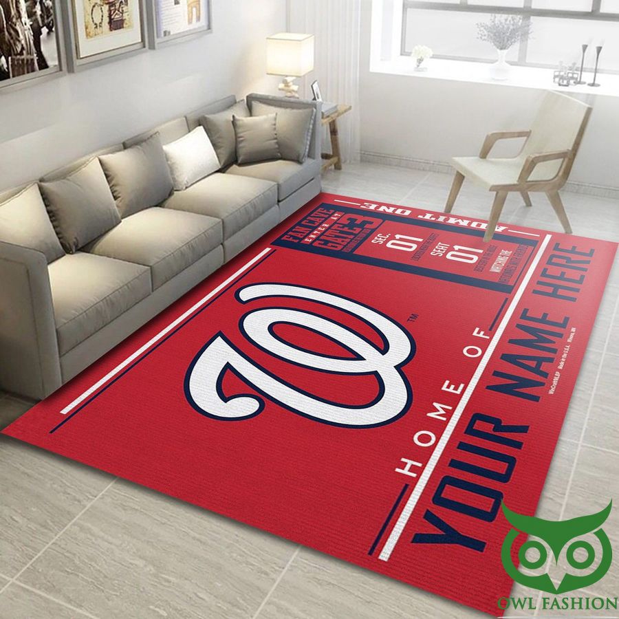 Customized Washington Nationals MLB Team Logo Wincraft Carpet Rug