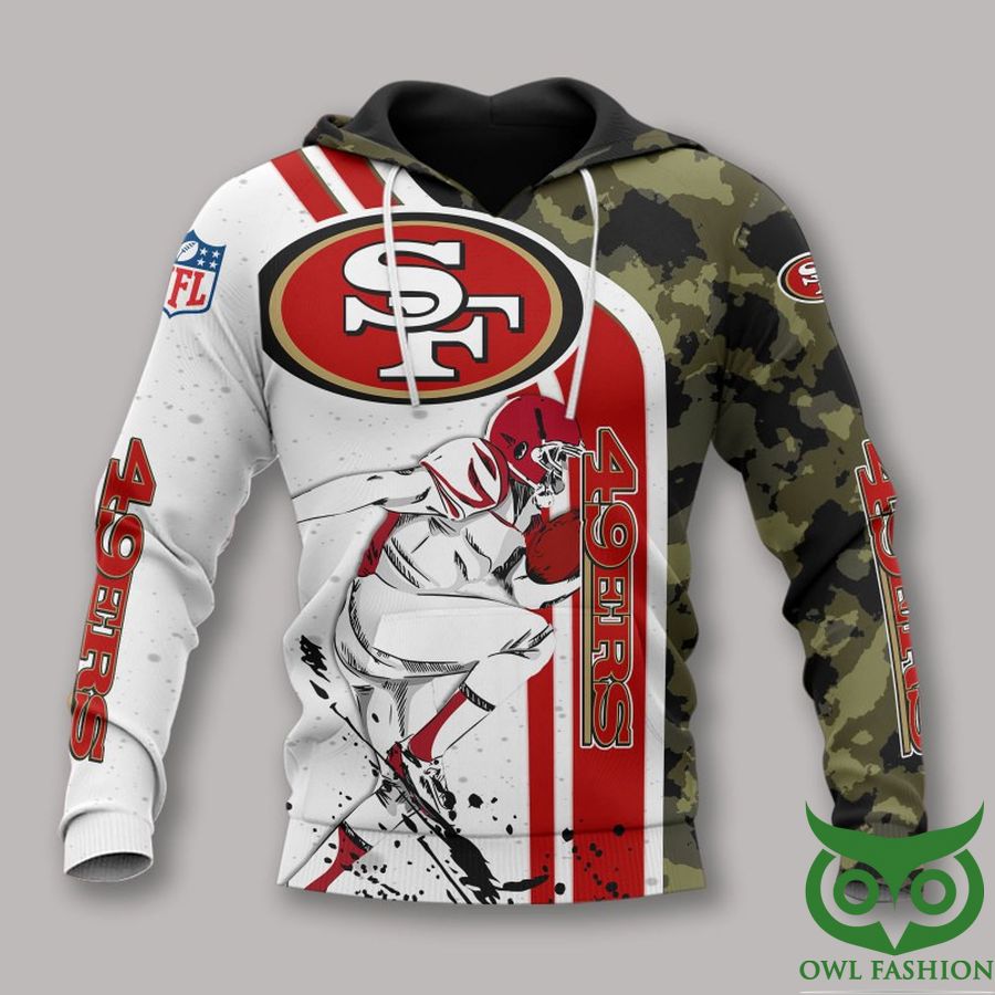 NFL San Francisco 49ers player camo 3D AOP Hoodie Sweatshirt Tshirt