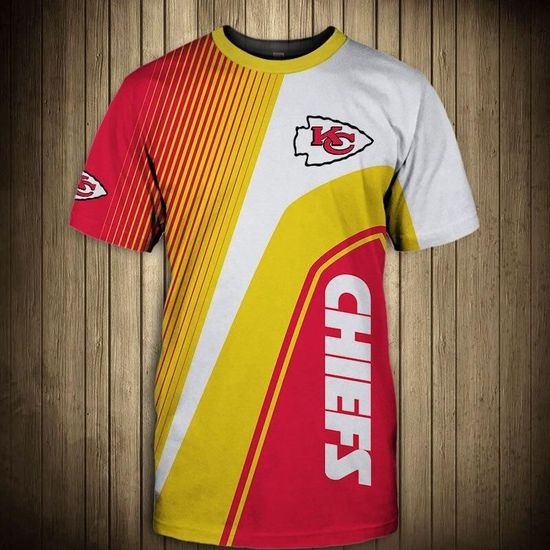 NFL Kansas City Chiefs Casual striped 3d t-shirt