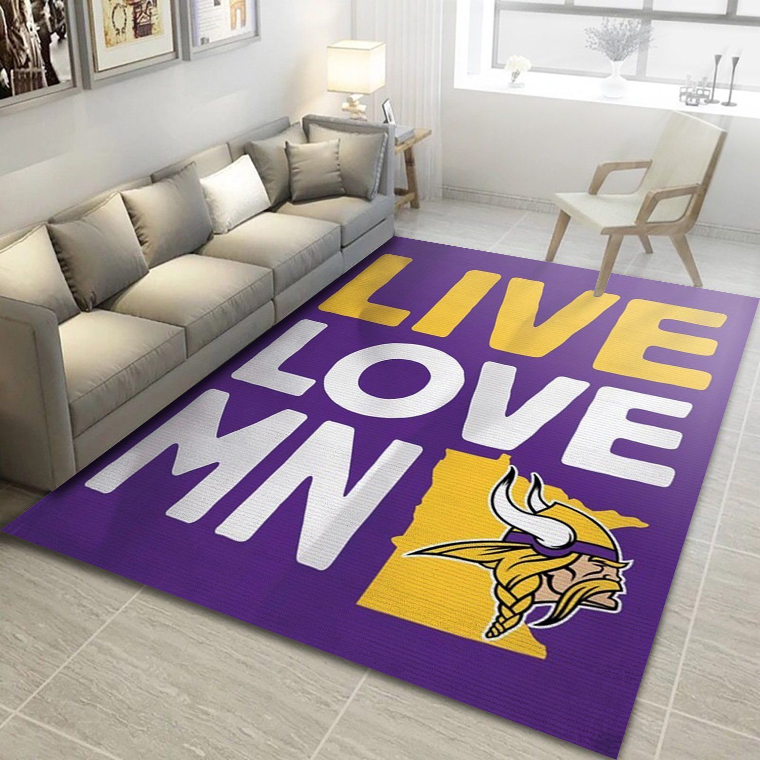 Live Love NFL Minnesota Vikings Floor home decoration carpet rug