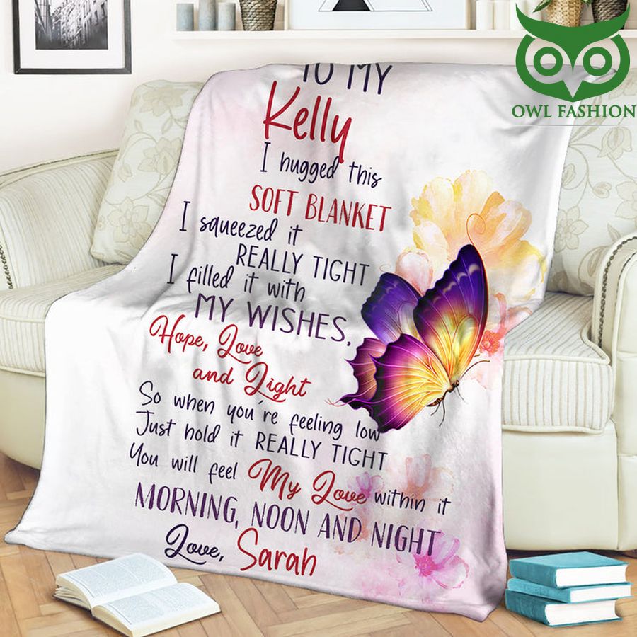 46 Butterfly I Hugged This Soft Blanket Personalized Blanket Gift For Granddaughter