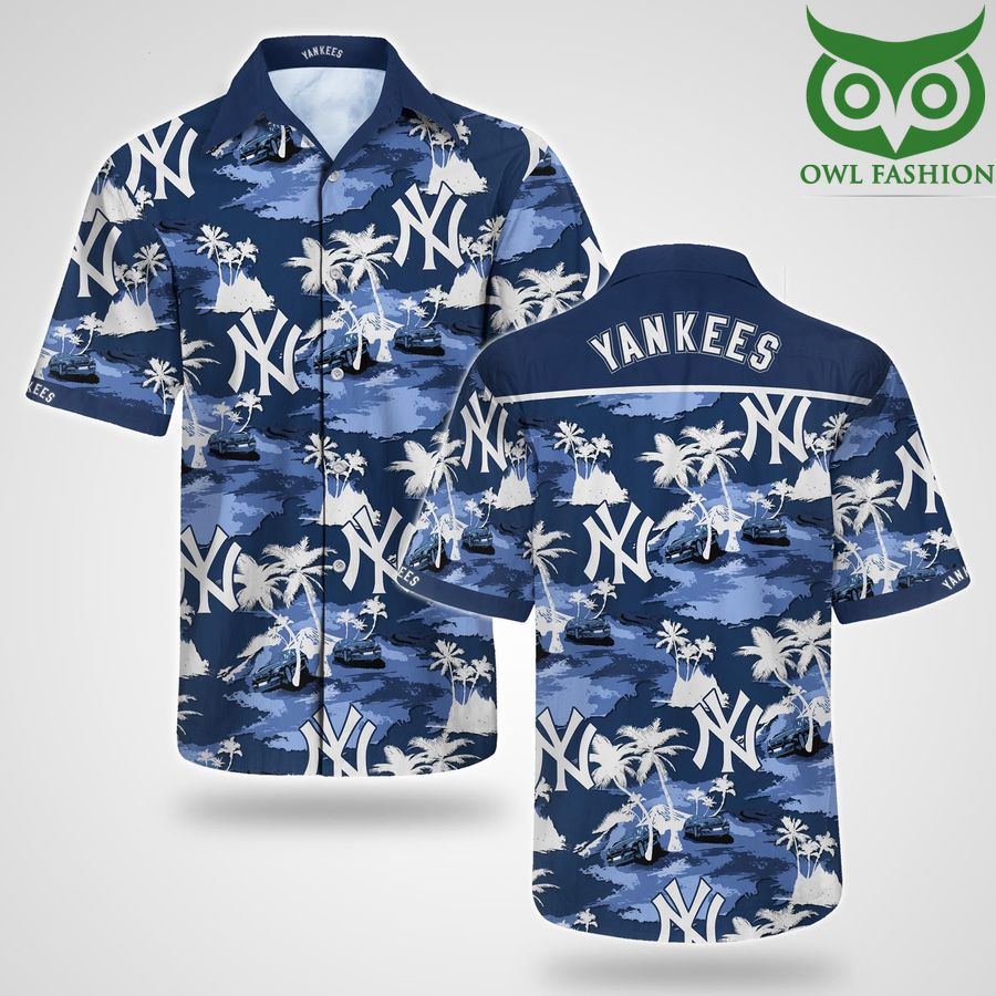 New York Yankees Tommy Bahama tropical plants Hawaiian Shirt 