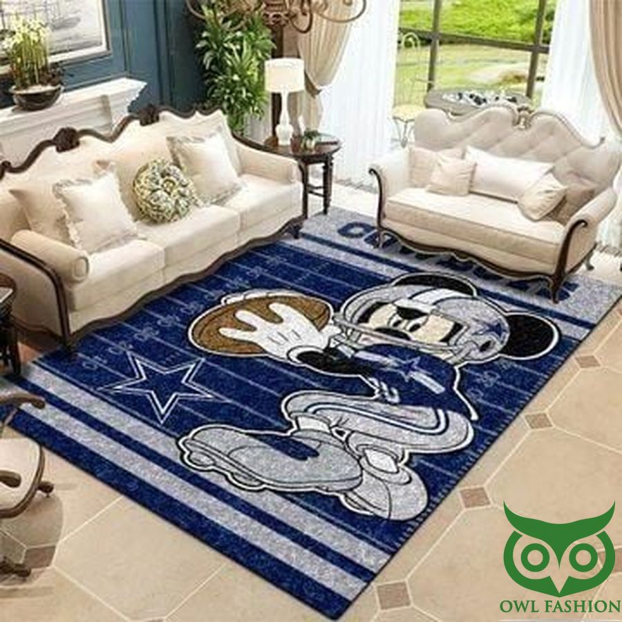 Dallas Cowboys NFL Team Logo with Mickey Player Carpet Rug