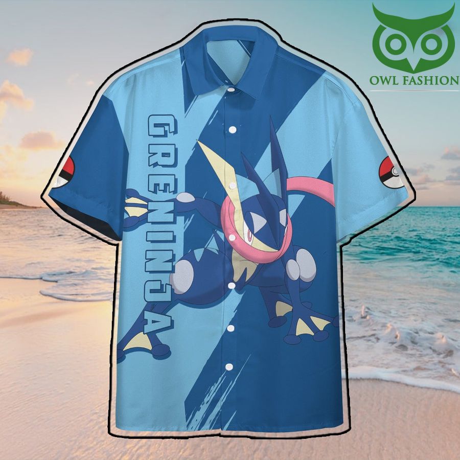 Anime Pokemon Greninja Hawaiian Shirt Summer Button Shirt