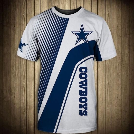 NFL Dallas Cowboys Casual striped 3d t-shirt