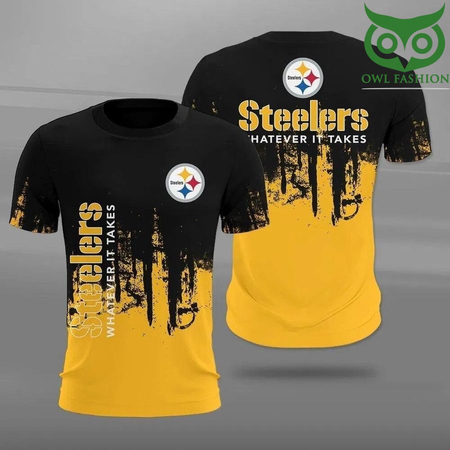 NFL Pittsburgh Steelers whatever it takes Paint Forest Casual 3D t-shirt