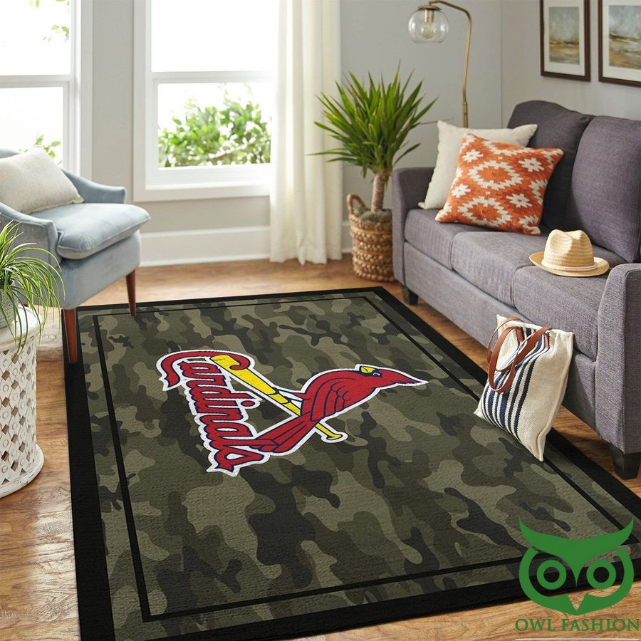 7 St Louis Cardinals MLB Team Logo Camo Style Carpet Rug