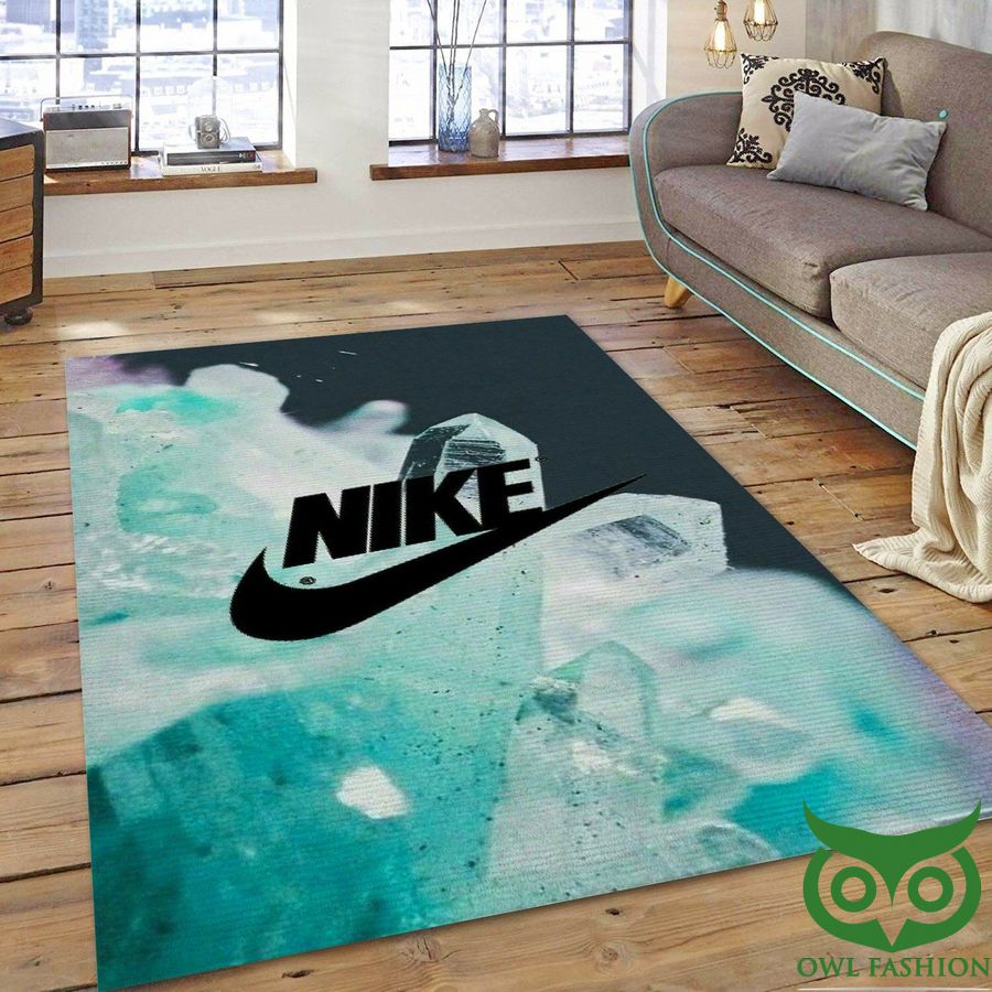 31 Nike Brand Light Black with Light Blue Ice Carpet Rug