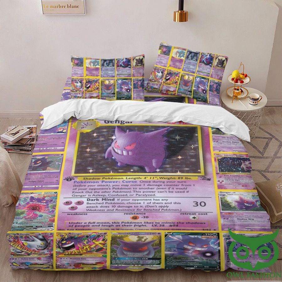 53 Anime Pokemon Gengar Cards Custom Bedding Set
