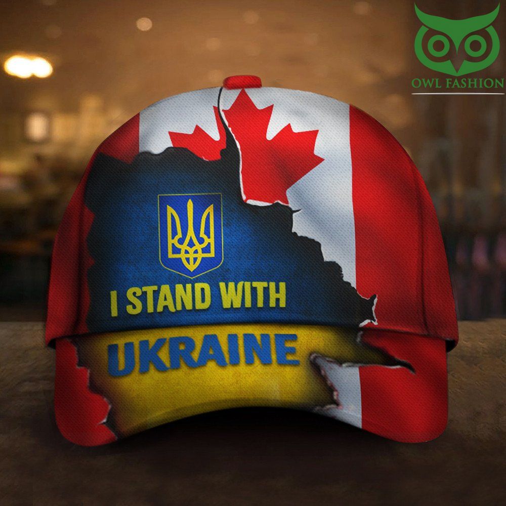 I Stand With Ukraine Canada Flag Hat Support For Ukraine Merch For Canadian
