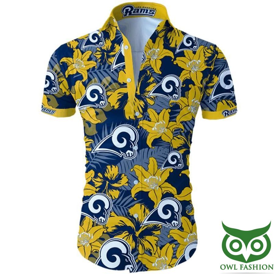 NFL Los Angeles Rams Yellow and Blue Hawaiian Shirt 