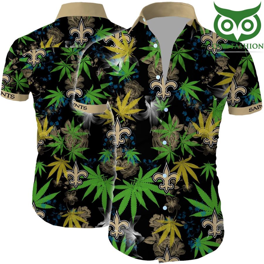 NFL New orleans saints cannabis all over printed Hawaiian Shirt short sleeve summer wear