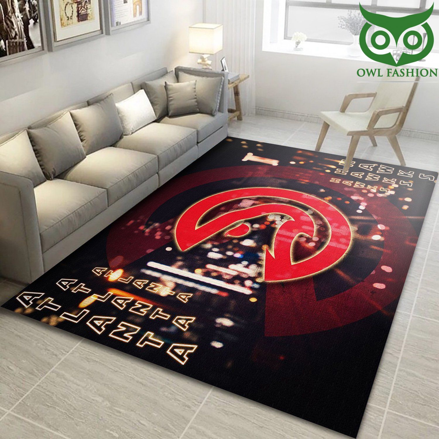 Atlanta Hawks NBA Team home decor carpet rug 