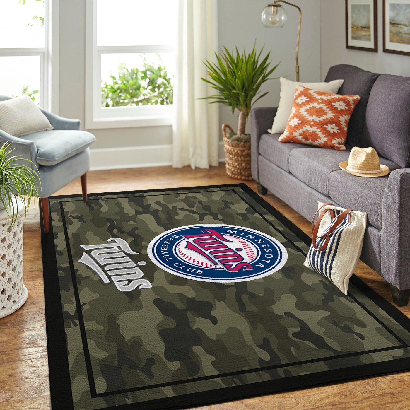 Minnesota Twins Mlb Team Logo Camo Style Floor home decoration carpet rug