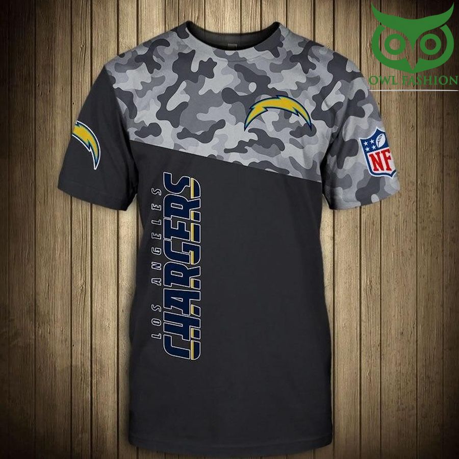 NFL Los Angeles Chargers camo style logo Regular Mens Short Sleeve T-Shirt