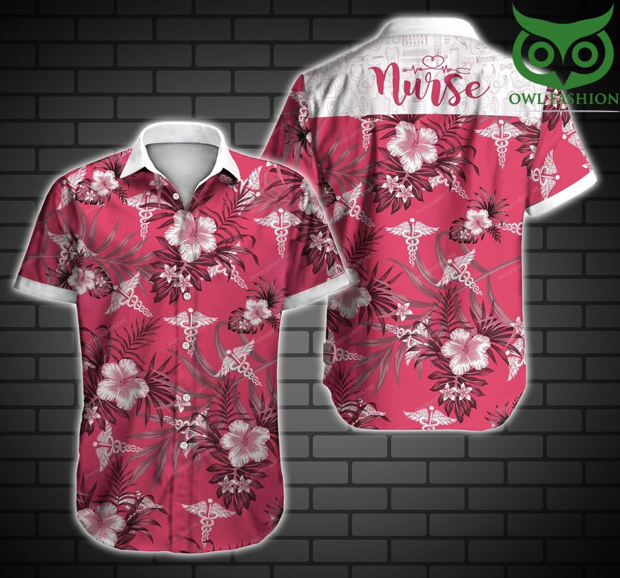 Tlab Nurse Hawaiian shirt short sleeve summer wear
