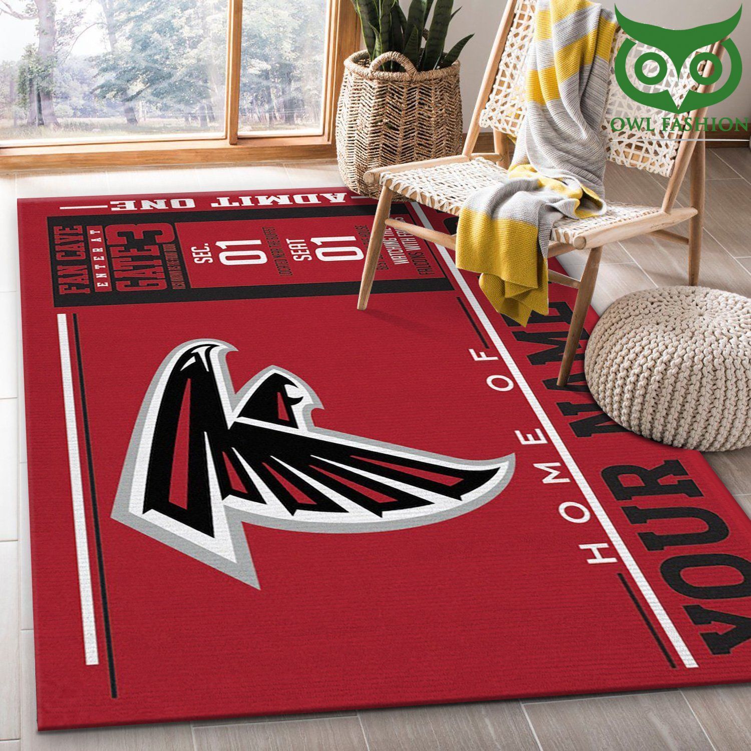 Atlanta Falcons Wincraft Personalized NFL Team Logos room decorate floor carpet rug 