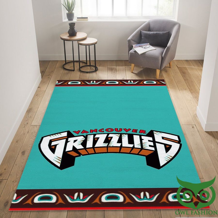 NBA Vancouver Grizzlies Turquoise Ugly Pattern Carpet Rug