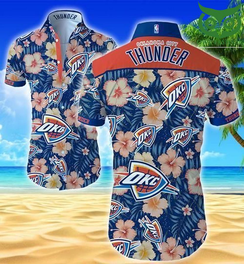Oklahoma City Thunder Hawaiian shirt short sleeve summer wear