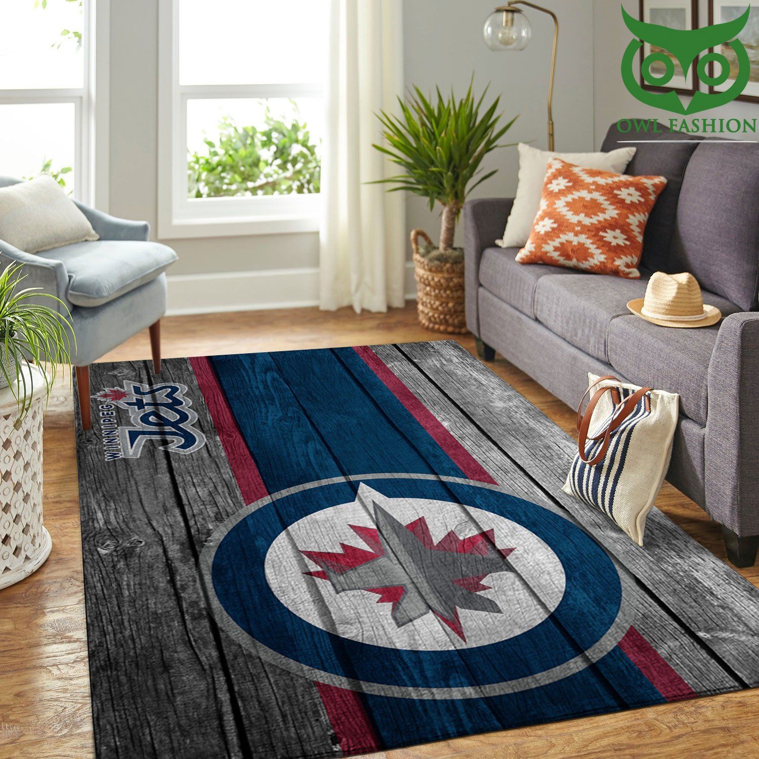Winnipeg Jets Nhl Team Logo Wooden Style Nice home and floor decor carpet rug 