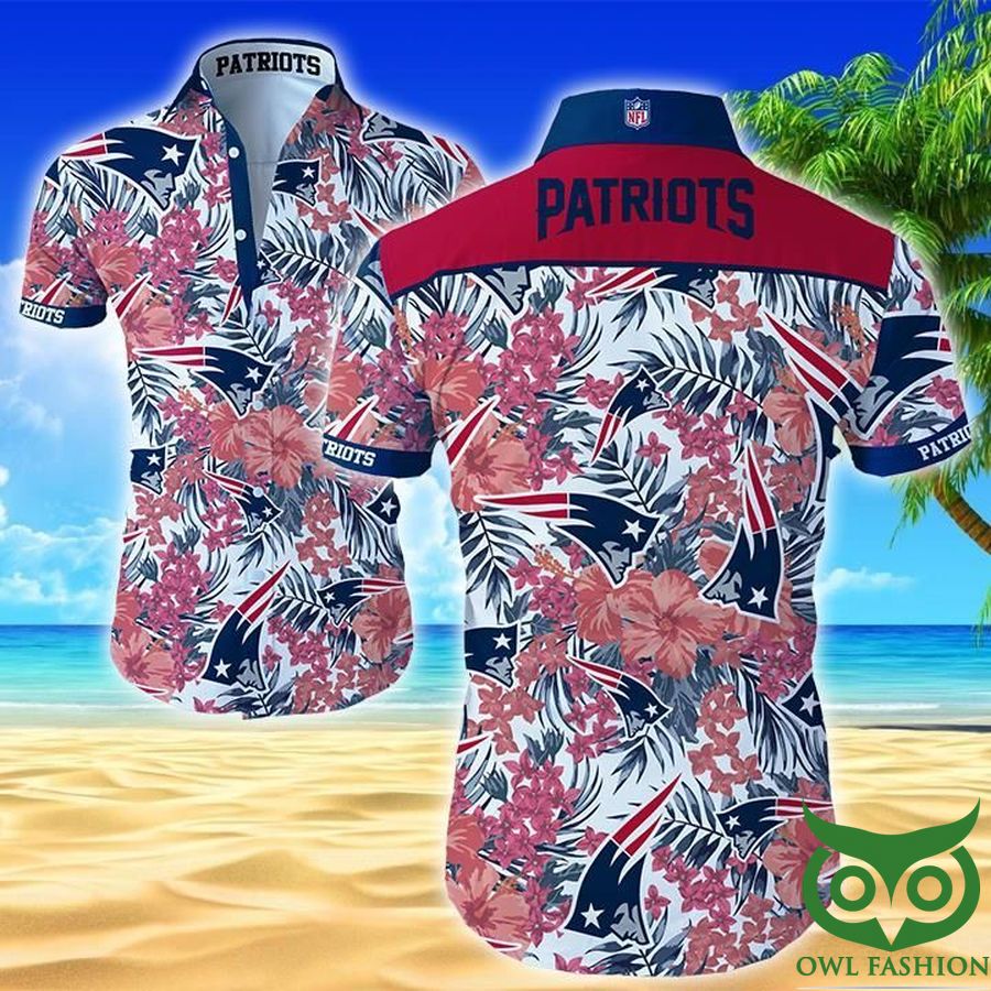 6 NFL New England Patriots Pink and Dark Blue Hawaiian Shirt