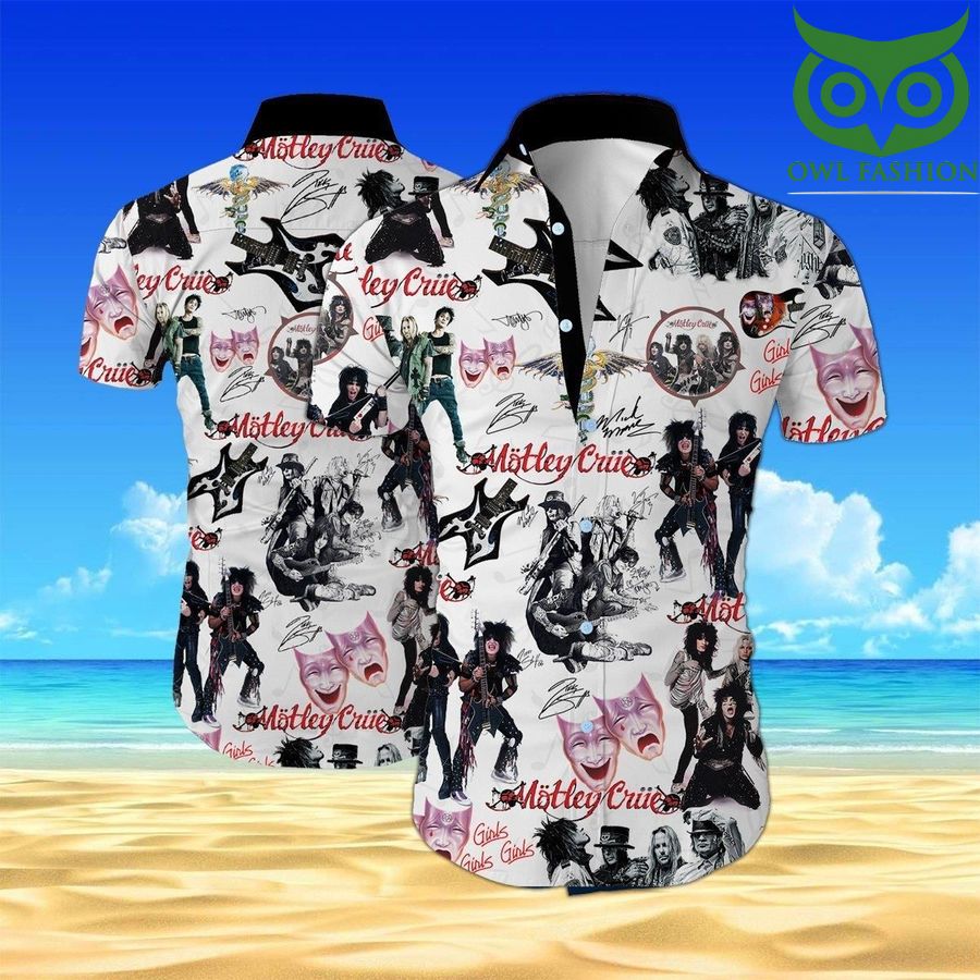 Motley crue band all over printed Hawaiian Shirt short sleeve summer wear