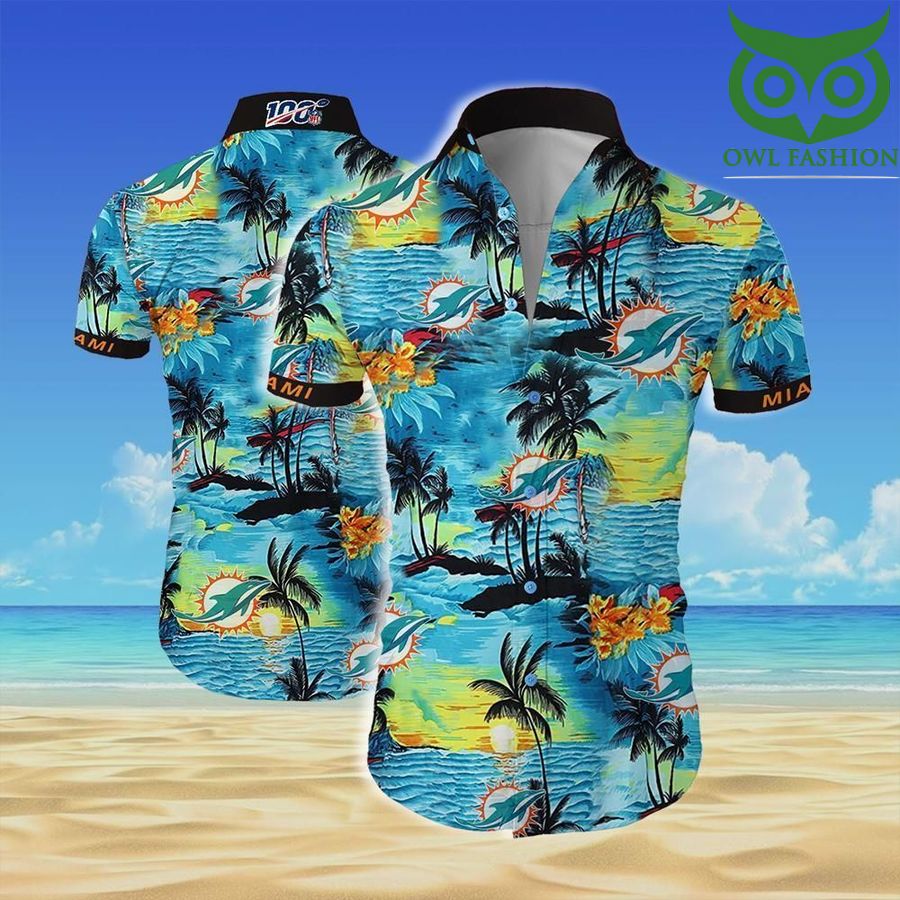 NFL Miami dolphins team all over printed Hawaiian Shirt short sleeve summer wear