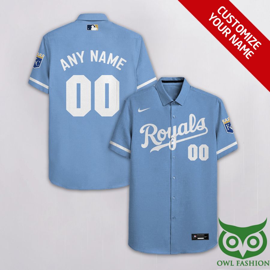 Custom Name Number Kansas City Royals Sky Blue Hawaiian Shirt