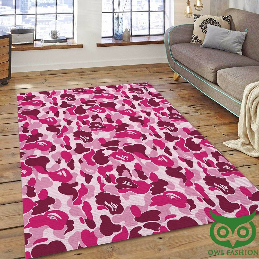 Bape Dark and Light Pink Color Arrays Carpet Rug