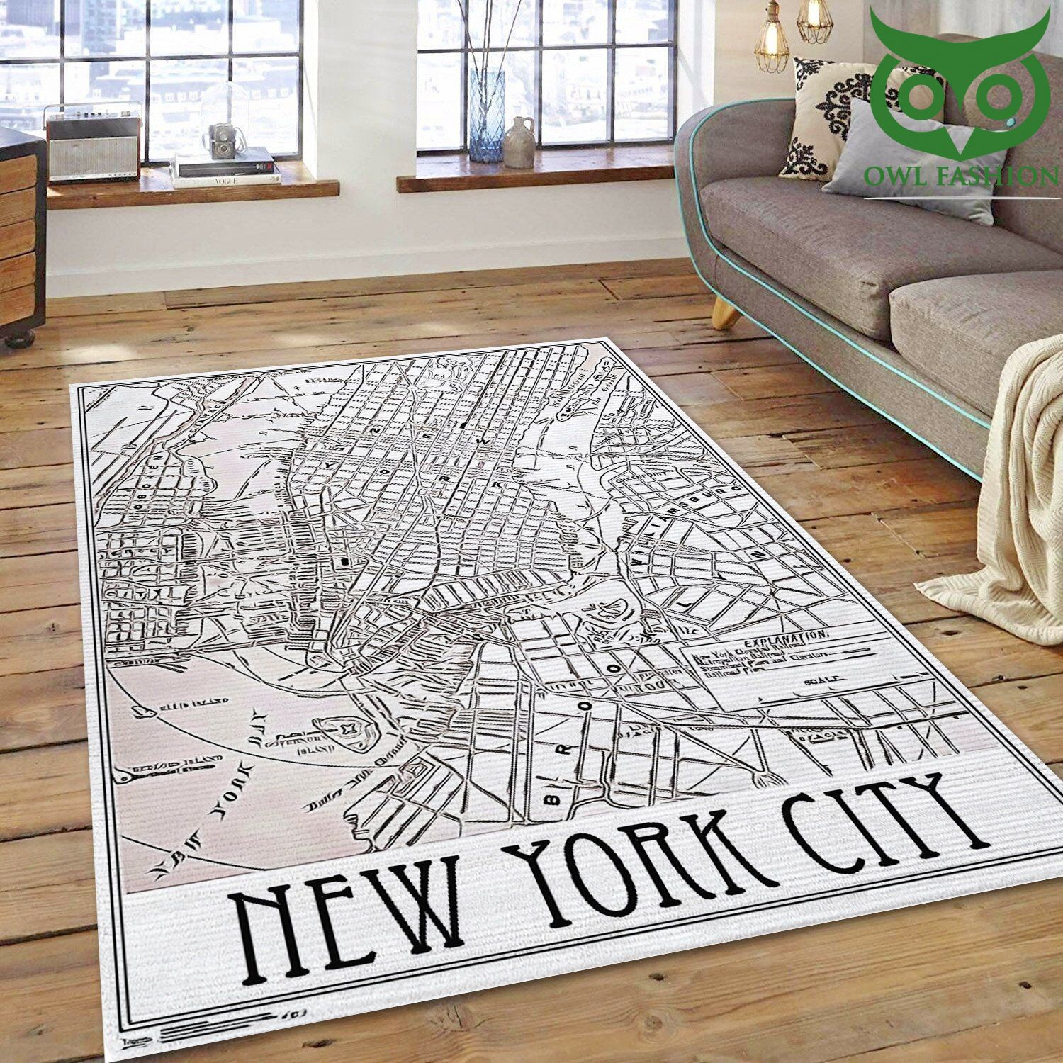 New York Map room decorate floor carpet rug limited edition