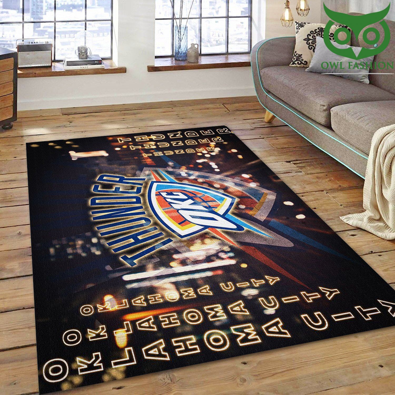 Oklahoma City Thunder NBA Area room decorate floor carpet rug 