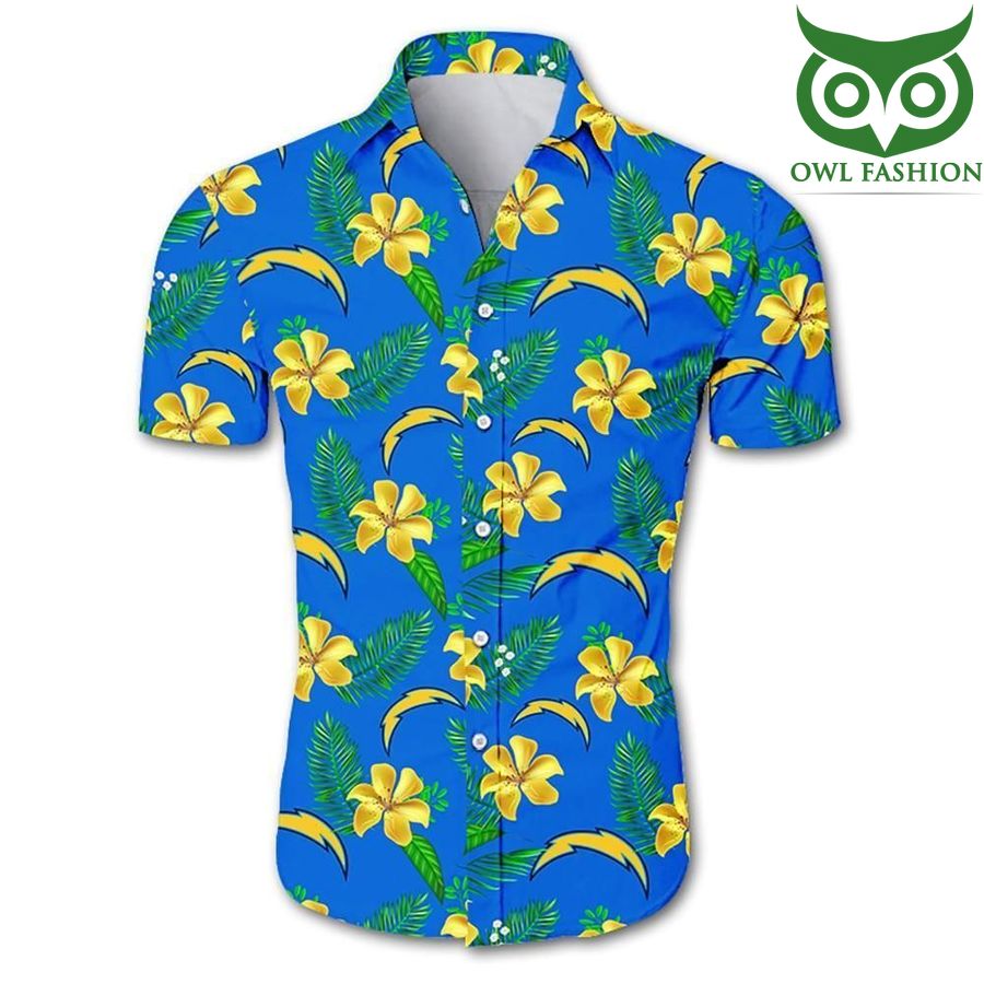 Los angeles chargers tropical flower Hawaiian Shirt 