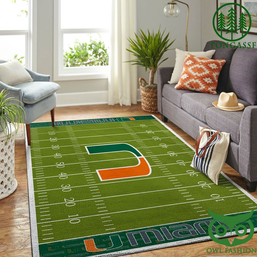 NCAA MIAMI HURRICANES Football Field Carpet Rug Area Rug