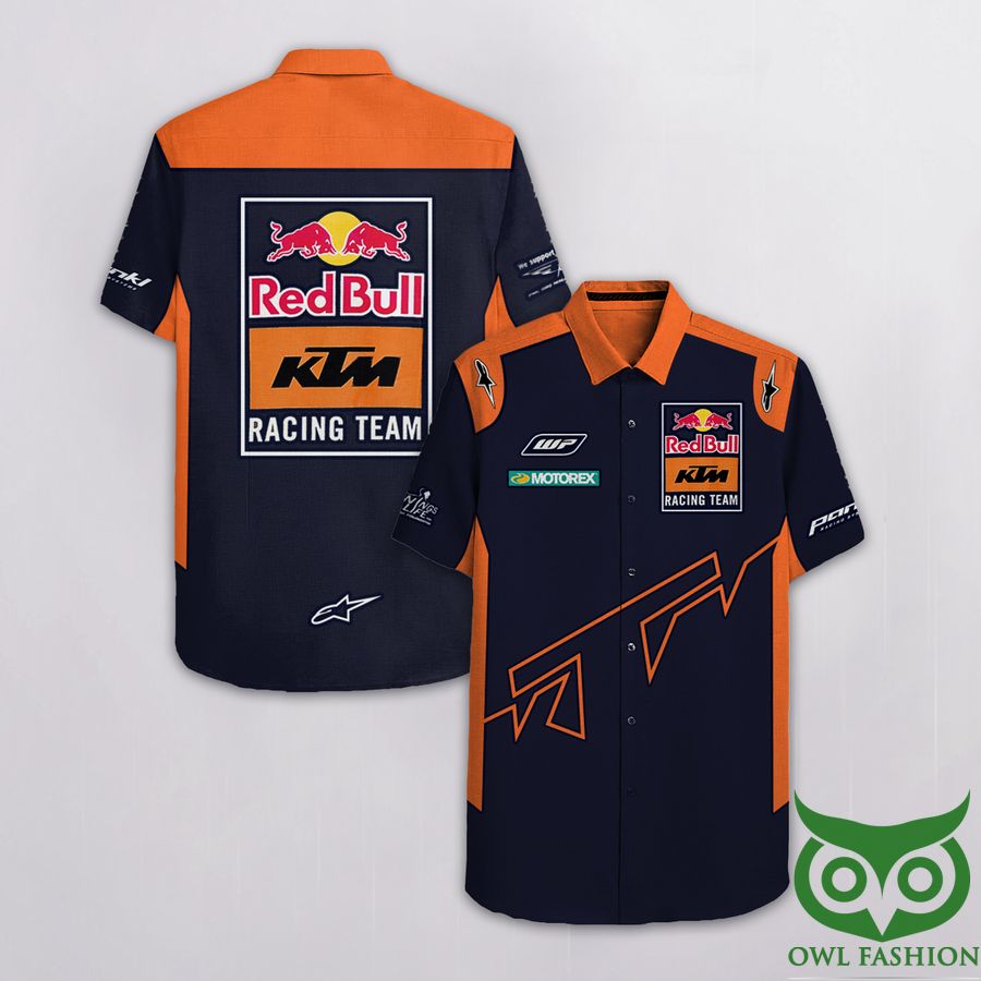 Red Bull Racing Team Motorex with Logo Orange Hawaiian Shirt