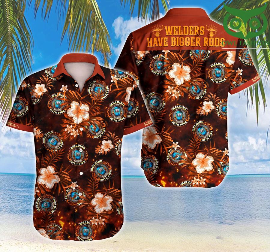 Tlab Welder Have Bigger Robs Hawaiian Shirt tropical Summer 