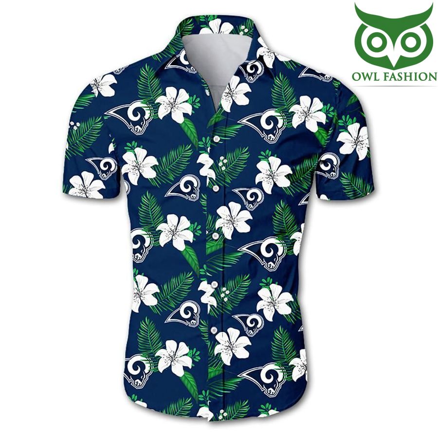 NFL los angeles rams tropical flower Hawaiian Shirt short sleeve summer wear