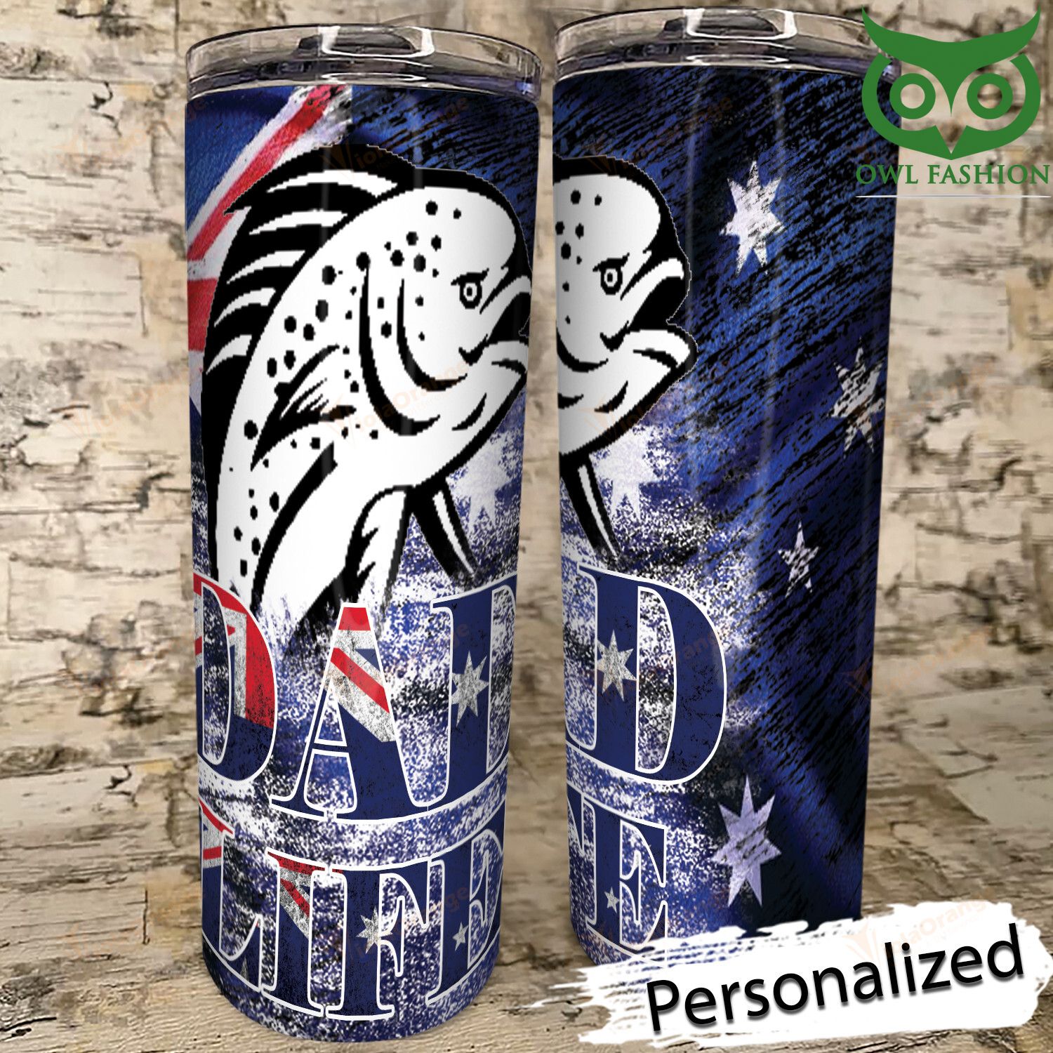 Aus Fishing customized skinny tumbler cup special edition