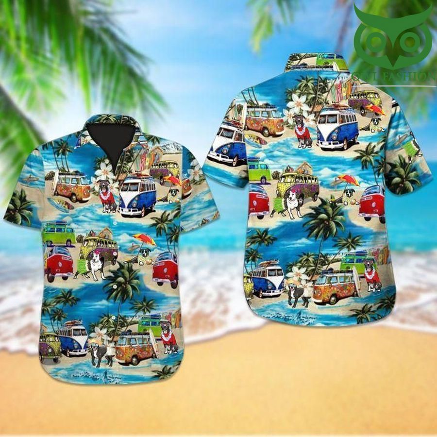 Beach hawaii pitbull dog Hawaiian Shirt 