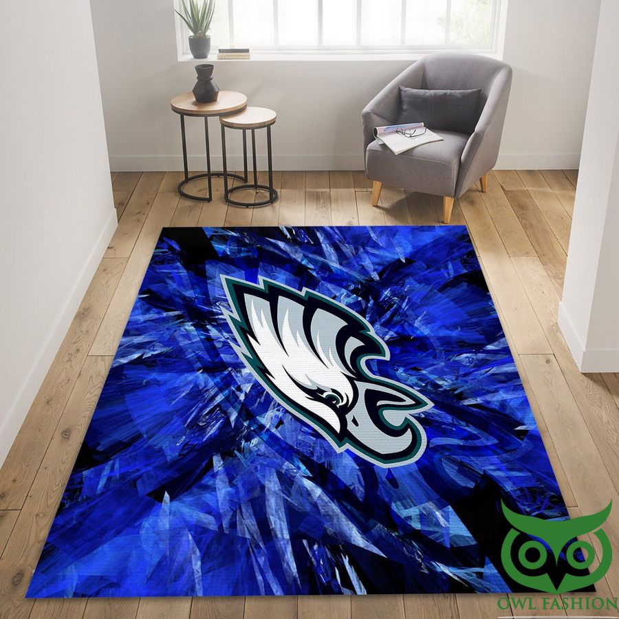 Philadelphia Eagles NFL Team Logo Shining Blue Arrays Carpet Rug