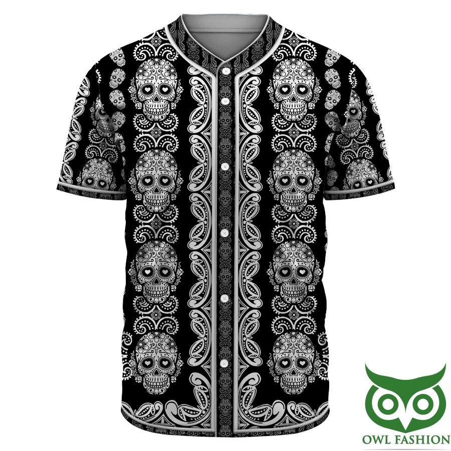 3D Sugar Skull Pattern Custom Jersey Shirt