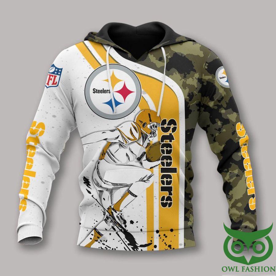 NFL Pittsburgh Steelers player camo 3D AOP Hoodie Sweatshirt Tshirt