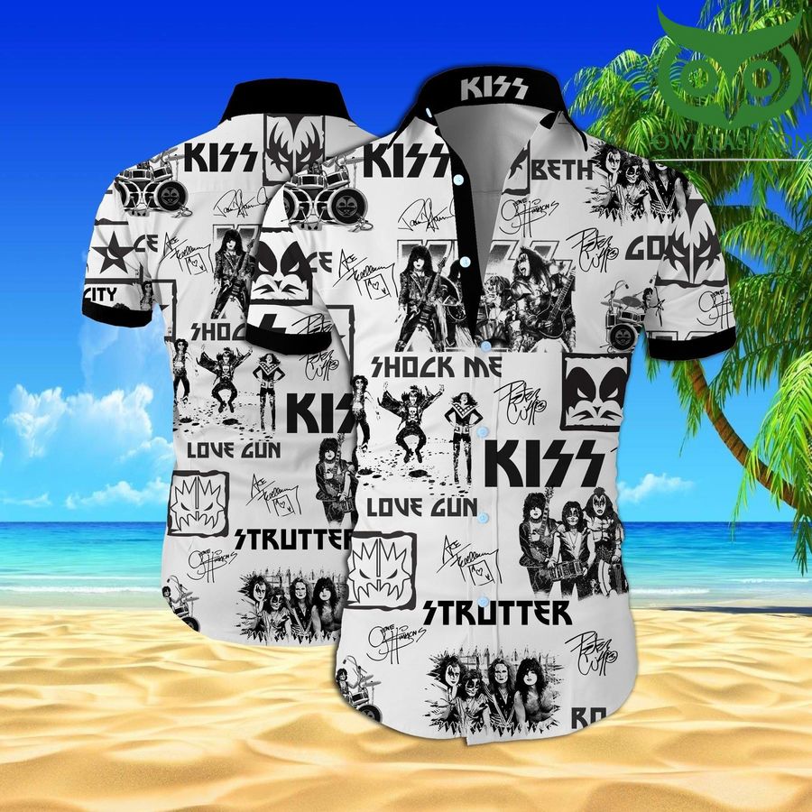 Kiss rock band all over printed Hawaiian Shirt short sleeve summer wear