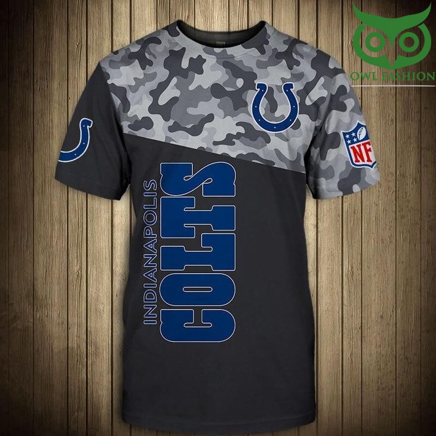 NFL Indianapolis Colts camo style logo Regular Mens Short Sleeve T-Shirt